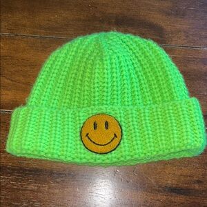 Neon Green Knit Beanie - The Smiley Company -  CHINATOWN MARKET